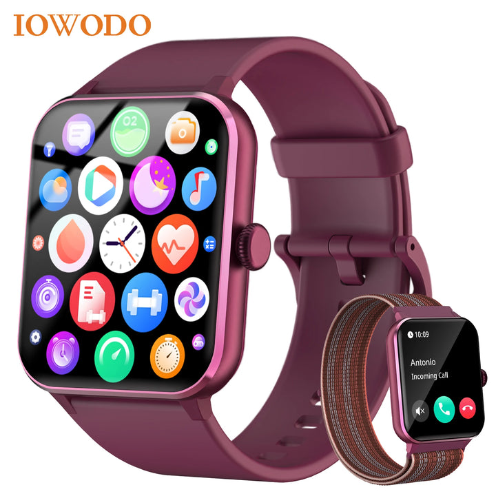 IOWODO 1.85″ Full‑Touch HD Smartwatch