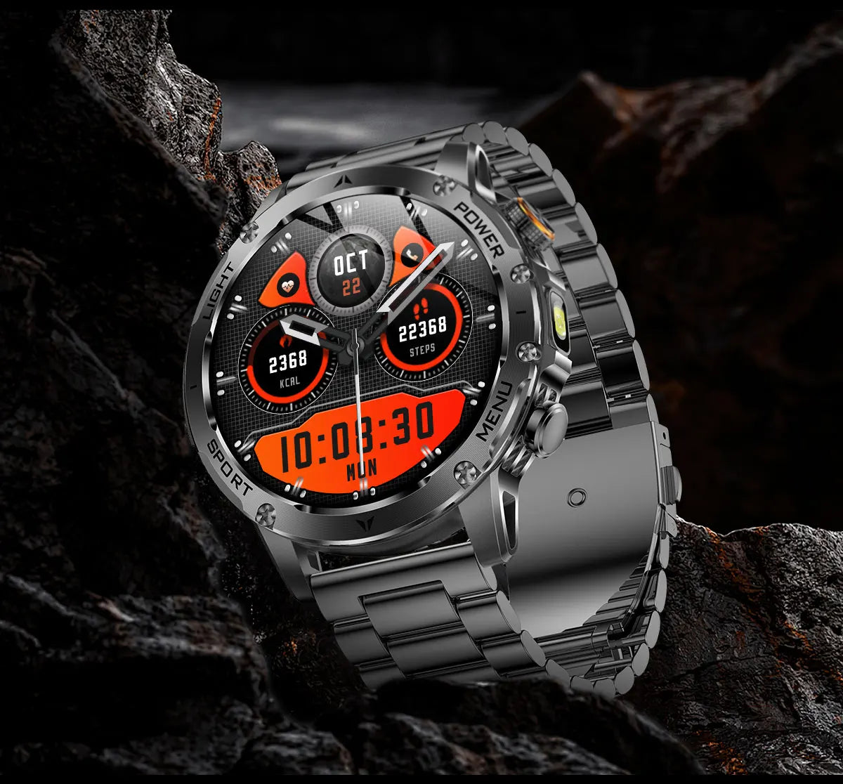Military Sports Smartwatch – 1000mAh, BT Calling, IP68 Waterproof, HUAWEI-Compatible