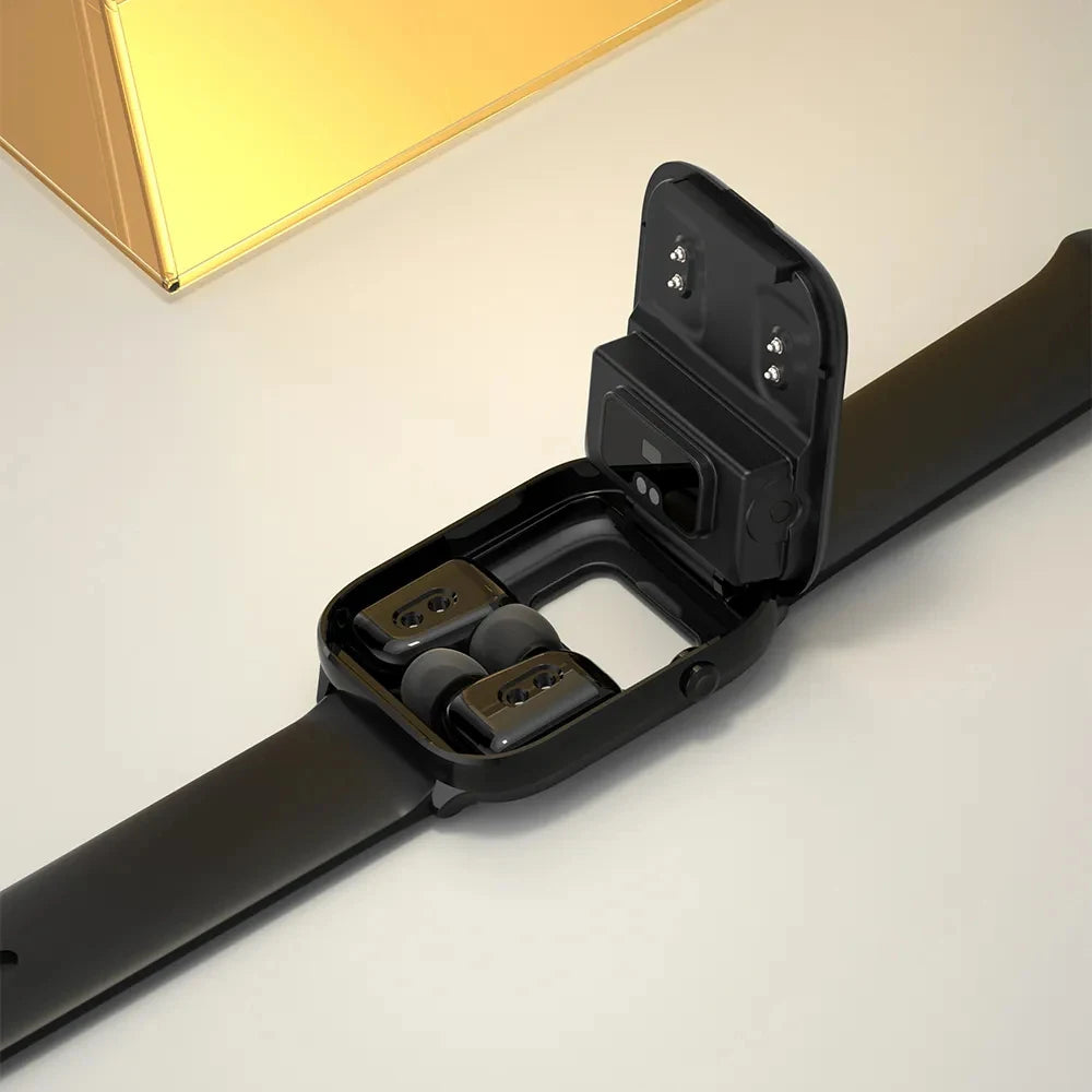 2-in-1 Smartwatch with Built-in Earphones – 1.8" Touchscreen Fitness & Heart Rate Monitor