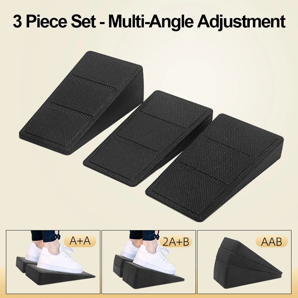 3pcs Yoga Wedge Set – Adjustable Stretch & Squat Blocks for Fitness & Gym