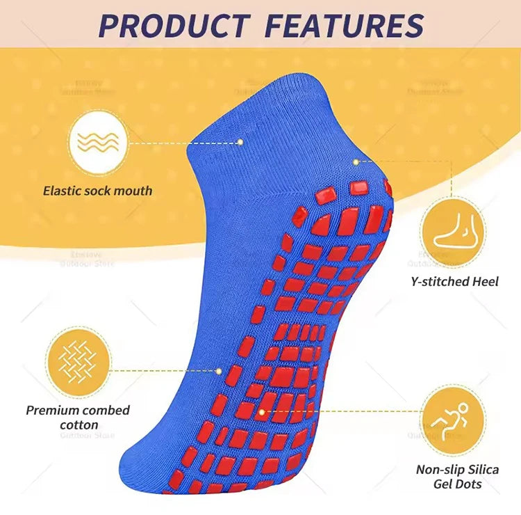 4 Pairs Women’s Cotton Yoga Socks – Non-Slip, Breathable Pilates & Fitness Ankle Socks