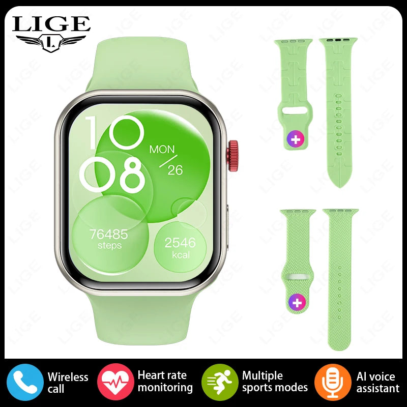 LIGE 2.01" Smartwatch – Bluetooth Call & Health Tracker