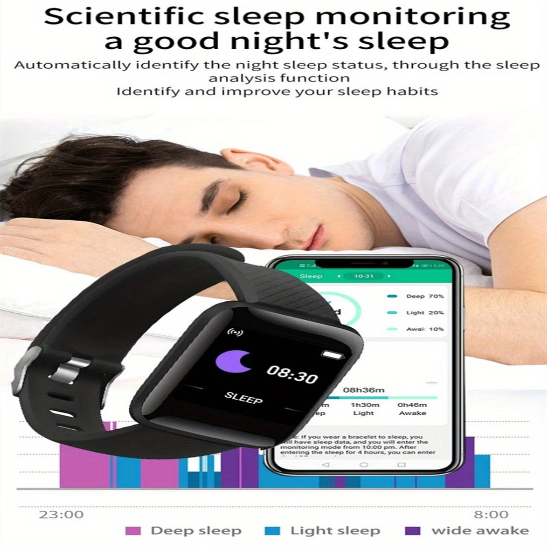 D13/116Plus Smartwatch – Multifunction Fitness Tracker for Men, Women & Kids
