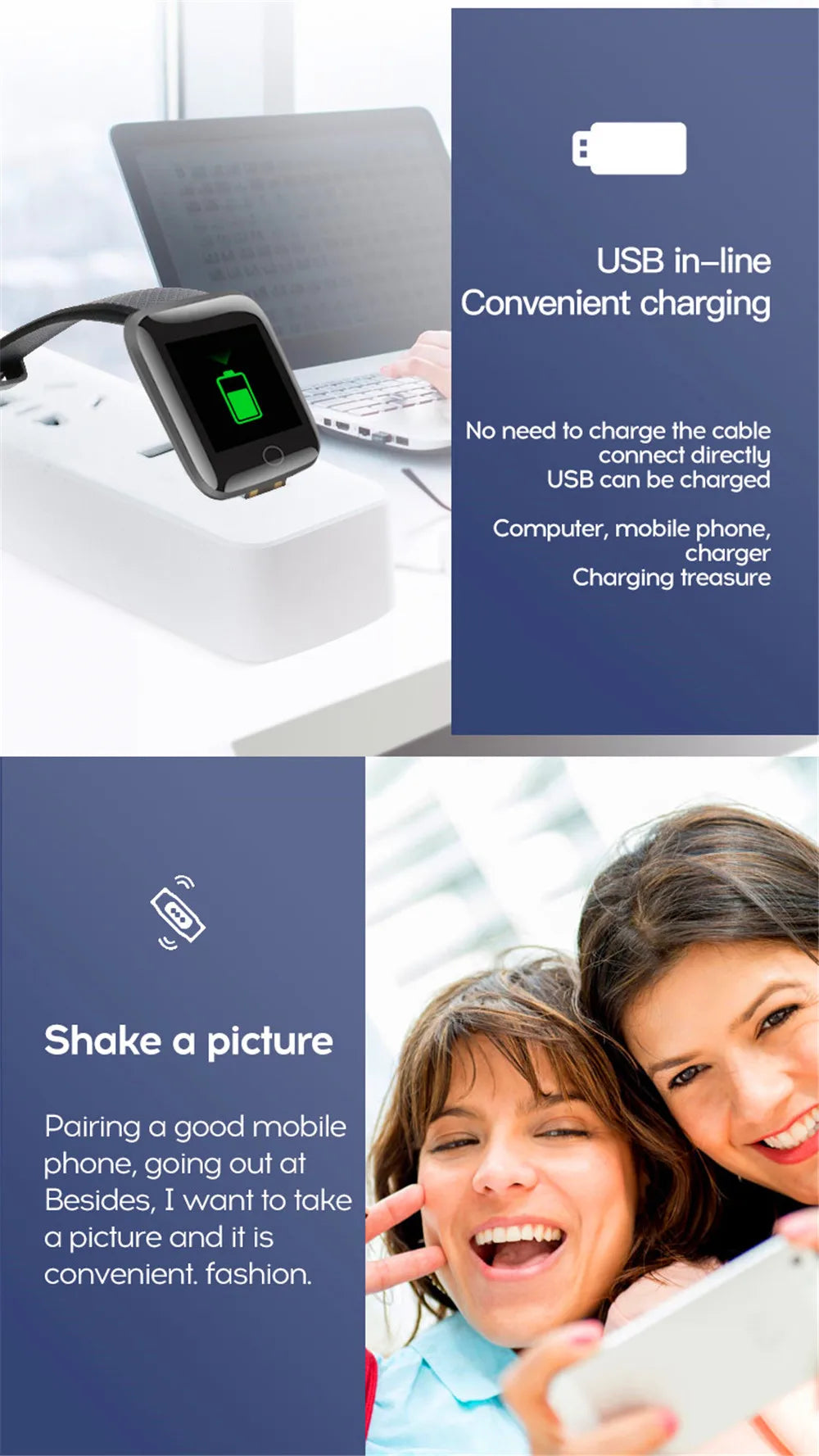 D13/116Plus Smartwatch – Multifunction Fitness Tracker for Men, Women & Kids