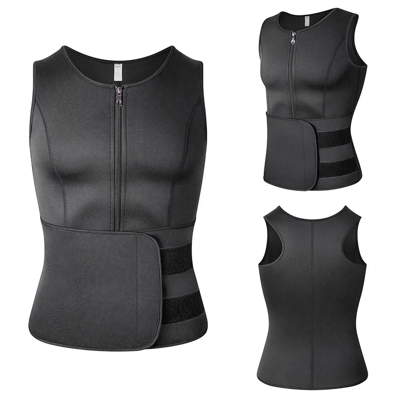 Vensslim Men’s Waist Trainer Vest – Sauna Sweat Compression Shapewear