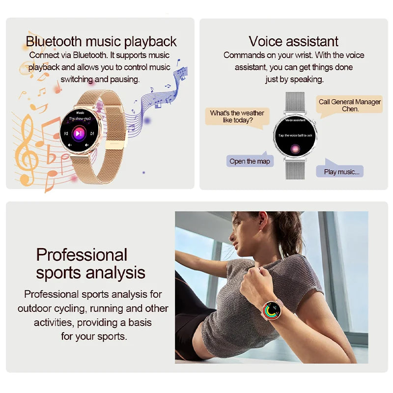 2025 Women’s Bluetooth Smartwatch – 1.6" HD Screen, Fitness & Health Tracker