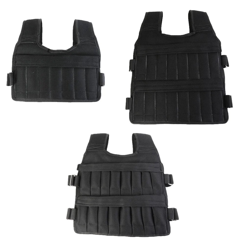 Adjustable Weighted Training Vest – 3/15/35KG Empty Fitness Jacket for Running & Workouts
