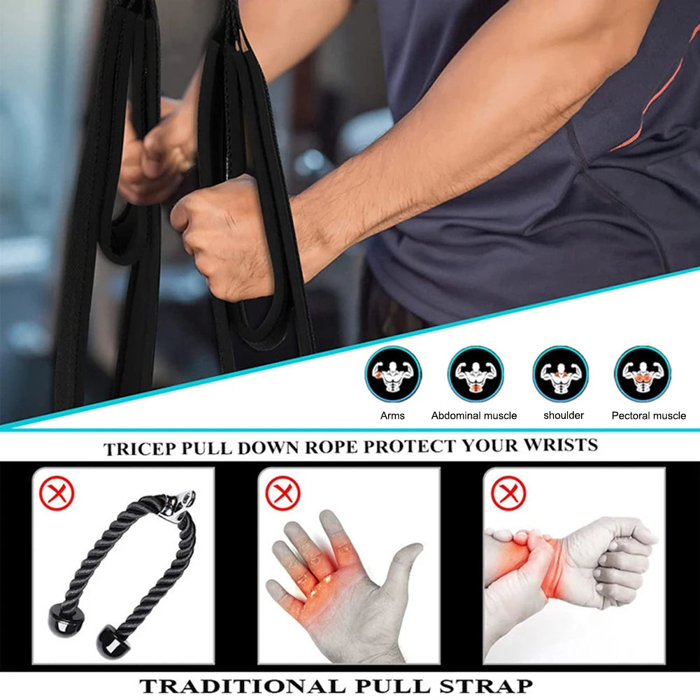 Anti-Slip Pulldown Rope – Tricep & Arm Strength Training Gym Accessory