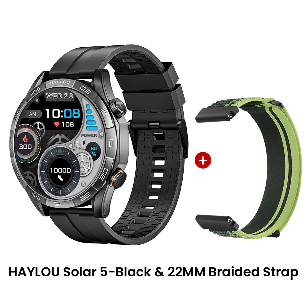 HAYLOU Solar 5 Smartwatch – 1.58" AMOLED, Voice Call, 24H Health & Sports Tracking