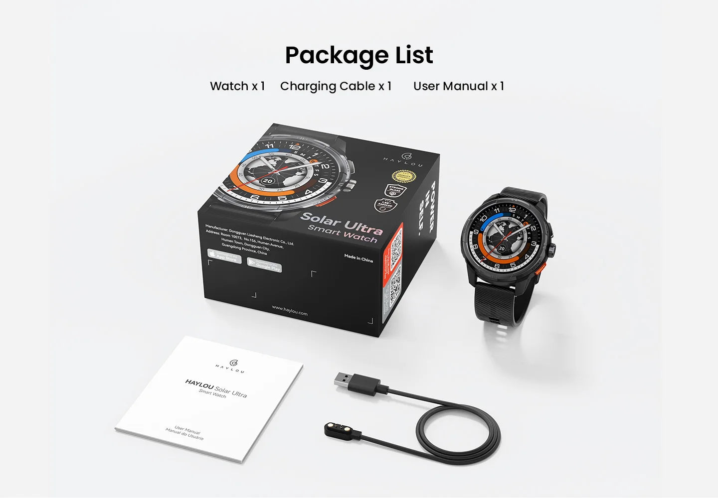 HAYLOU Solar Ultra GPS Smartwatch – 1.6" AMOLED, Bluetooth Calls, 5ATM