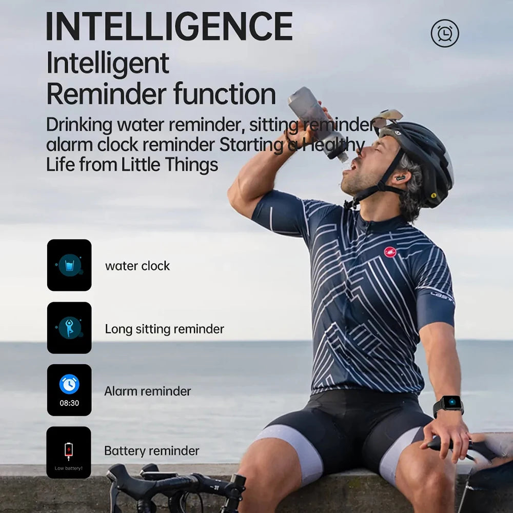 2-in-1 Smartwatch with Built-in Earphones – 1.8" Touchscreen Fitness & Heart Rate Monitor