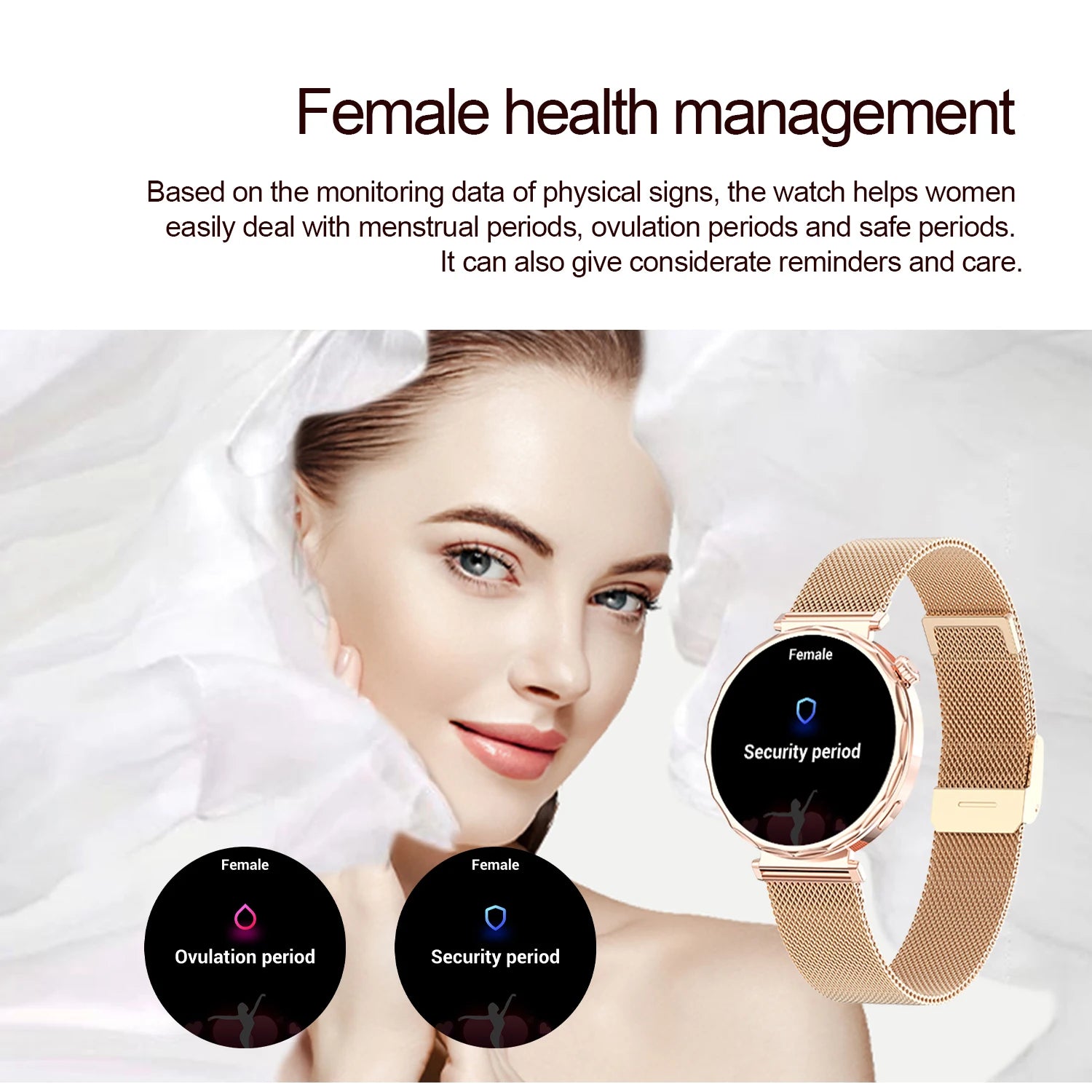2025 Women’s Bluetooth Smartwatch – 1.6" HD Screen, Fitness & Health Tracker