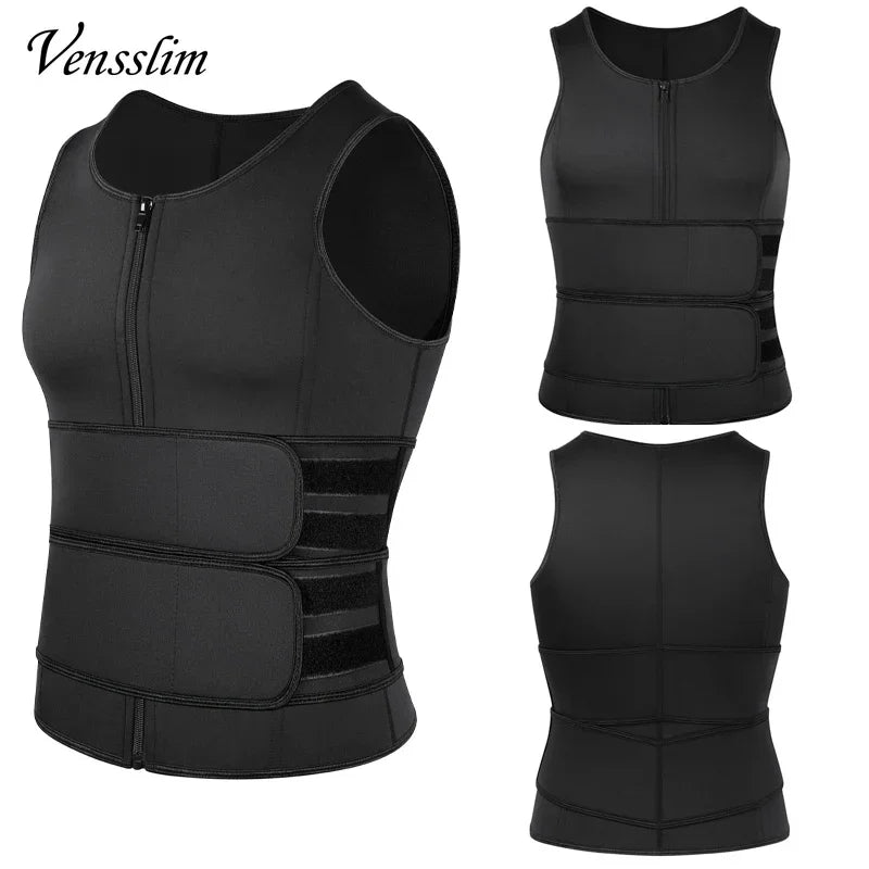 Vensslim Men’s Waist Trainer Vest – Sauna Sweat Compression Shapewear