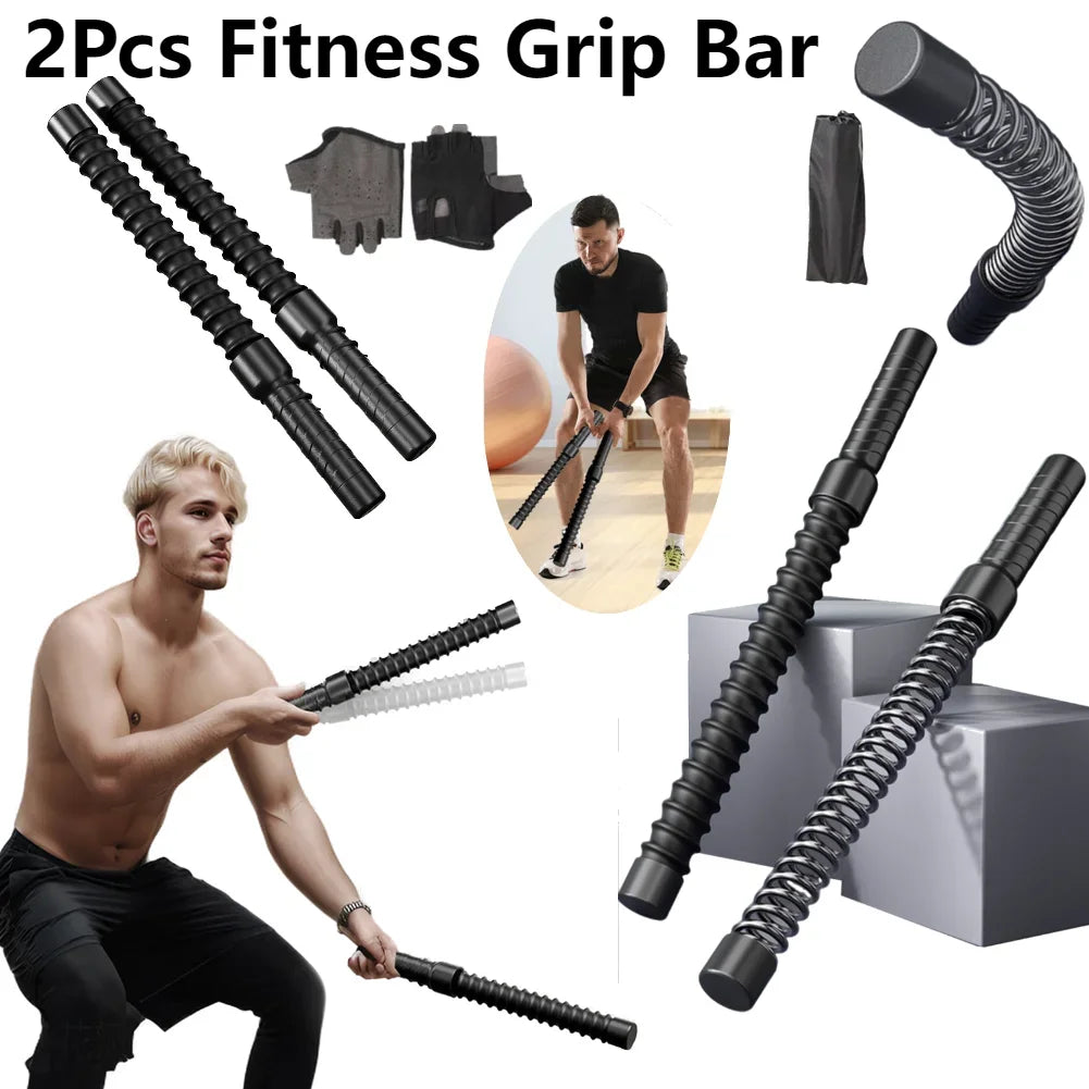 2pcs Fitness Battle Ropes – Elastic Spring Strength & Conditioning Training