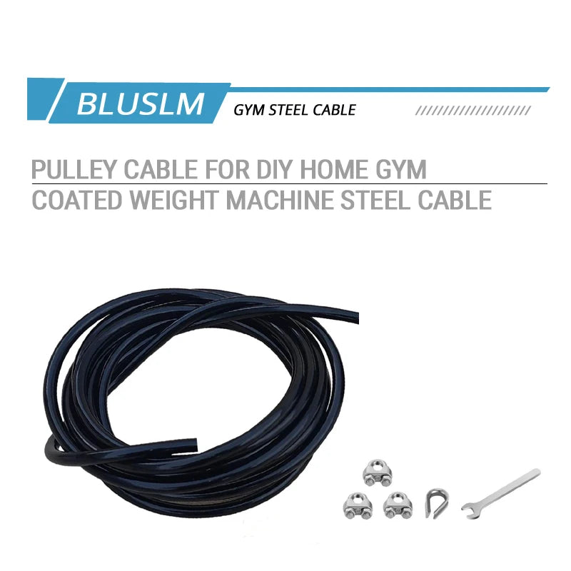 5mm TPU Coated Steel Replacement Cable – Heavy Duty Fitness Pulley Accessory