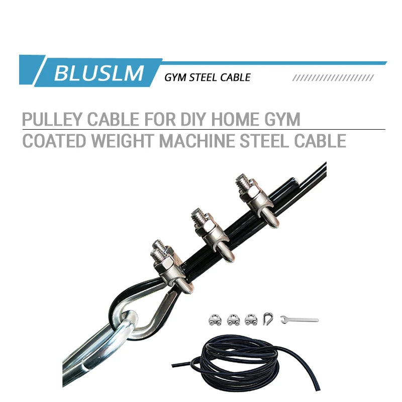 5mm TPU Coated Steel Replacement Cable – Heavy Duty Fitness Pulley Accessory