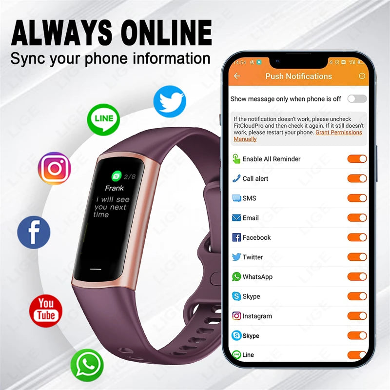 2024 Sport Smart Bracelet – Waterproof Fitness Tracker