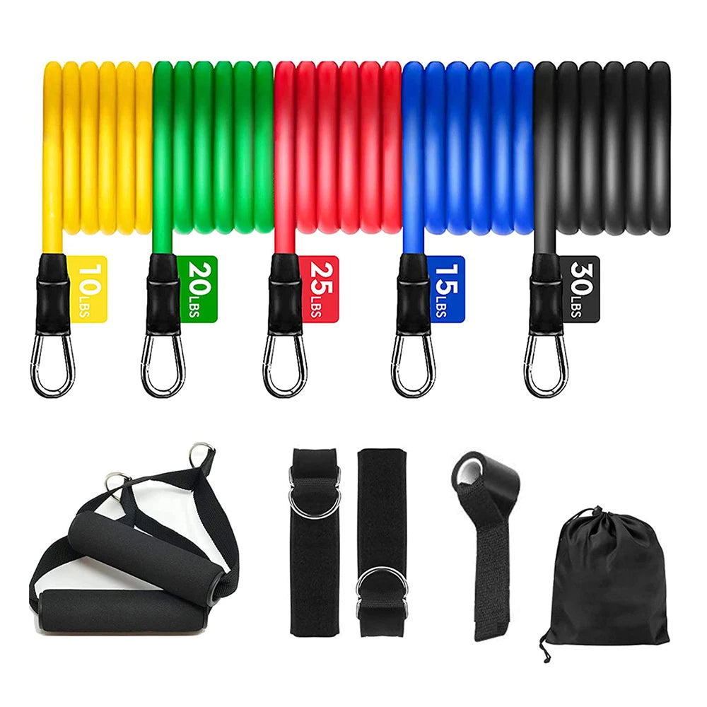 11Pcs Resistance Band Set for Home Fitness