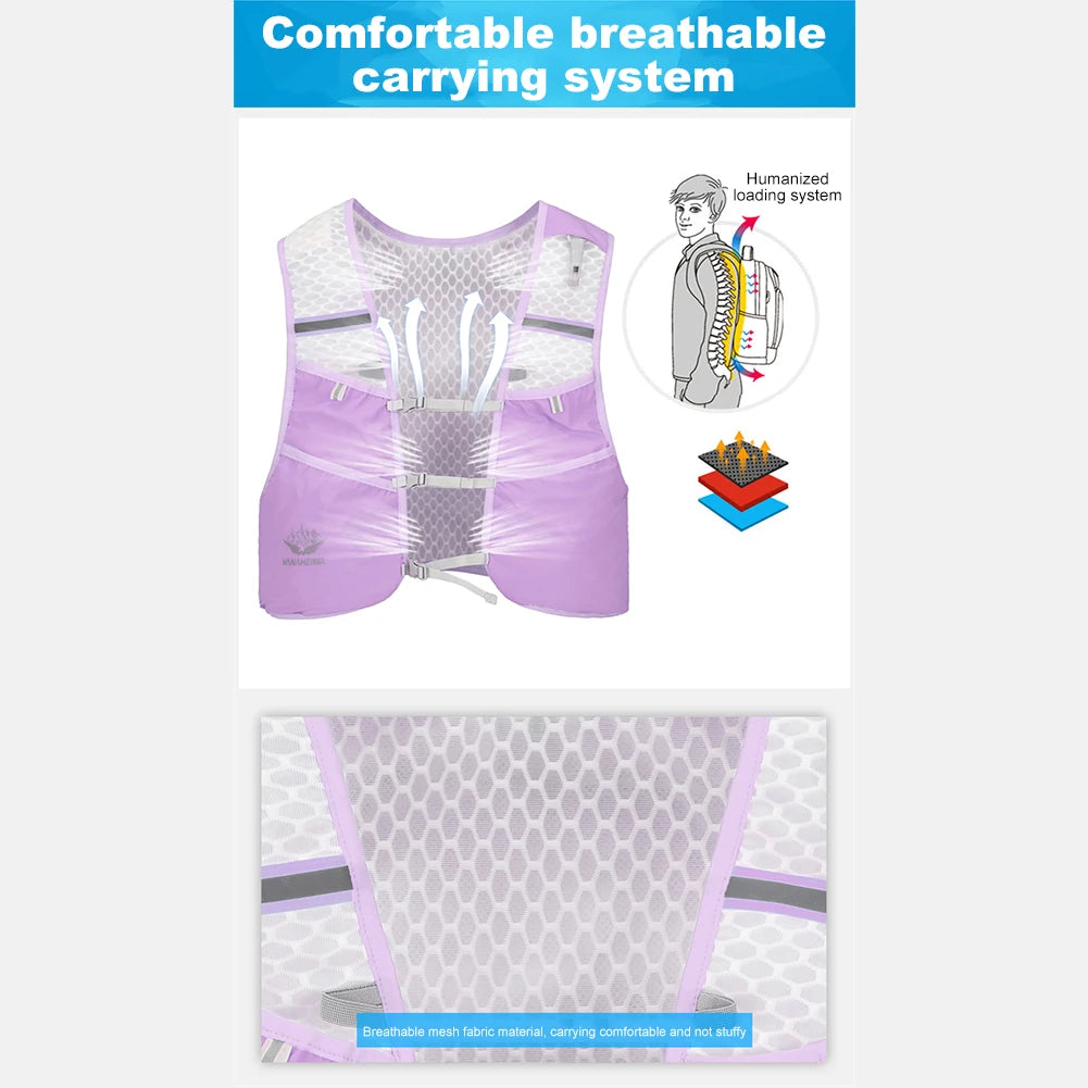 Lightweight Running & Cycling Vest Backpack – Breathable Nylon Storage Pack