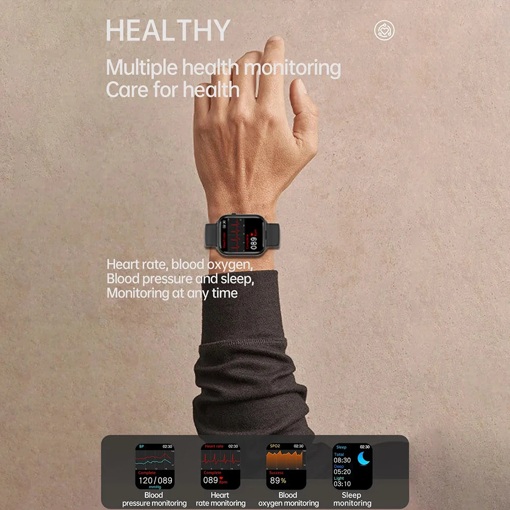 2-in-1 Smartwatch with Built-in Earphones – 1.8" Touchscreen Fitness & Heart Rate Monitor