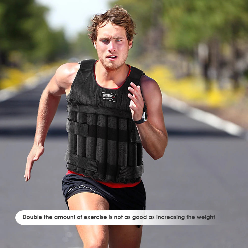 Adjustable Weighted Training Vest – 3/15/35KG Empty Fitness Jacket for Running & Workouts