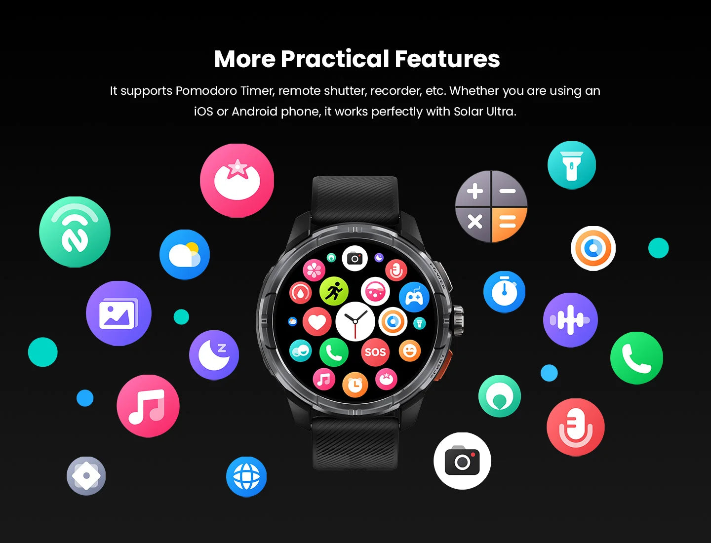 HAYLOU Solar Ultra GPS Smartwatch – 1.6" AMOLED, Bluetooth Calls, 5ATM