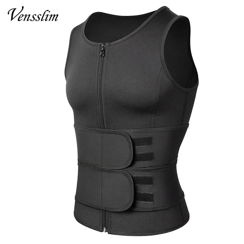 Vensslim Men’s Waist Trainer Vest – Sauna Sweat Compression Shapewear