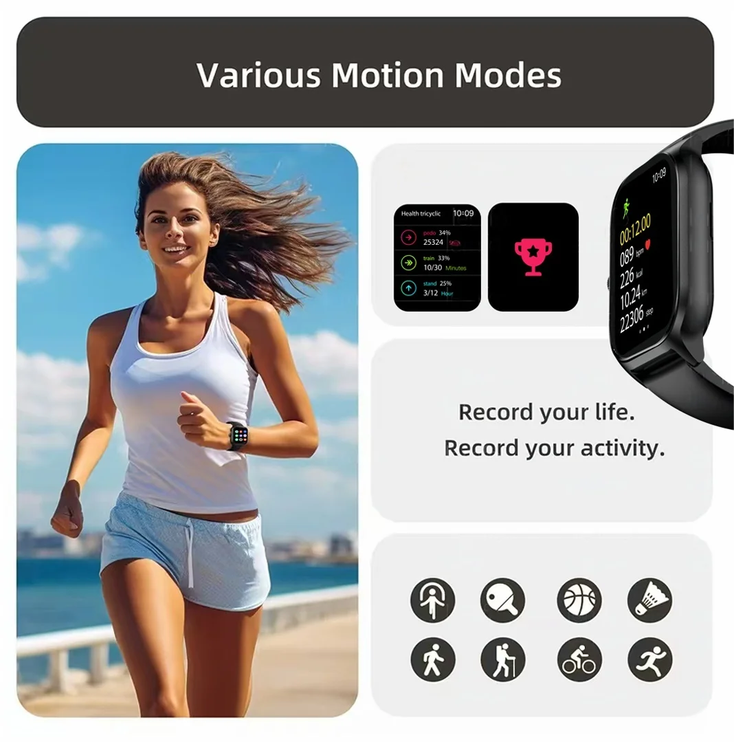 Bluetooth Smartwatch for Men & Women – Fitness Tracker with Call, Music & Alerts