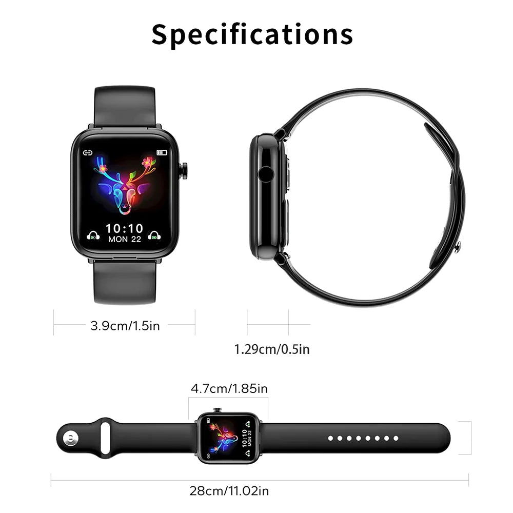 2-in-1 Smartwatch with Built-in Earphones – 1.8" Touchscreen Fitness & Heart Rate Monitor
