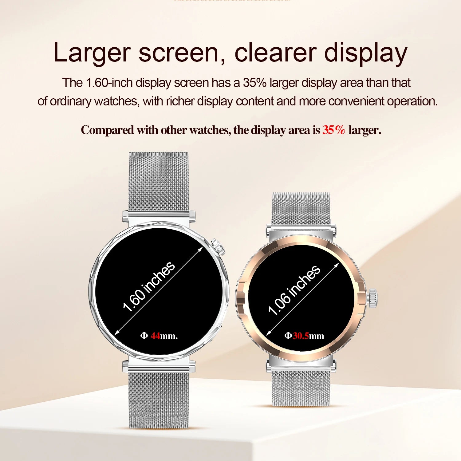 2025 Women’s Bluetooth Smartwatch – 1.6" HD Screen, Fitness & Health Tracker