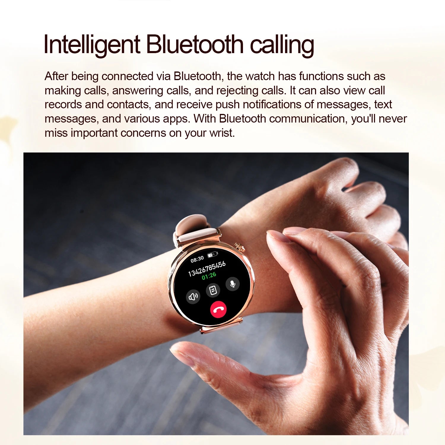 2025 Women’s Bluetooth Smartwatch – 1.6" HD Screen, Fitness & Health Tracker