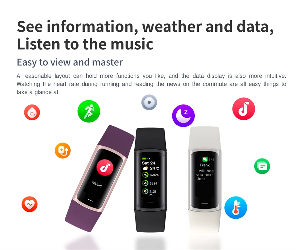 2024 Sport Smart Bracelet – Waterproof Fitness Tracker