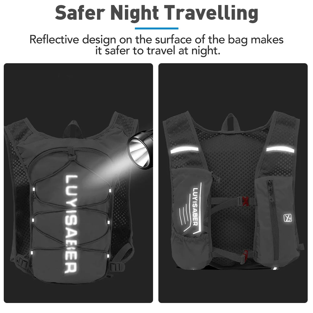 Ultra-Light Hydration Backpack – 1.5L Water Bladder + 500ML Bottle for Outdoor Sports