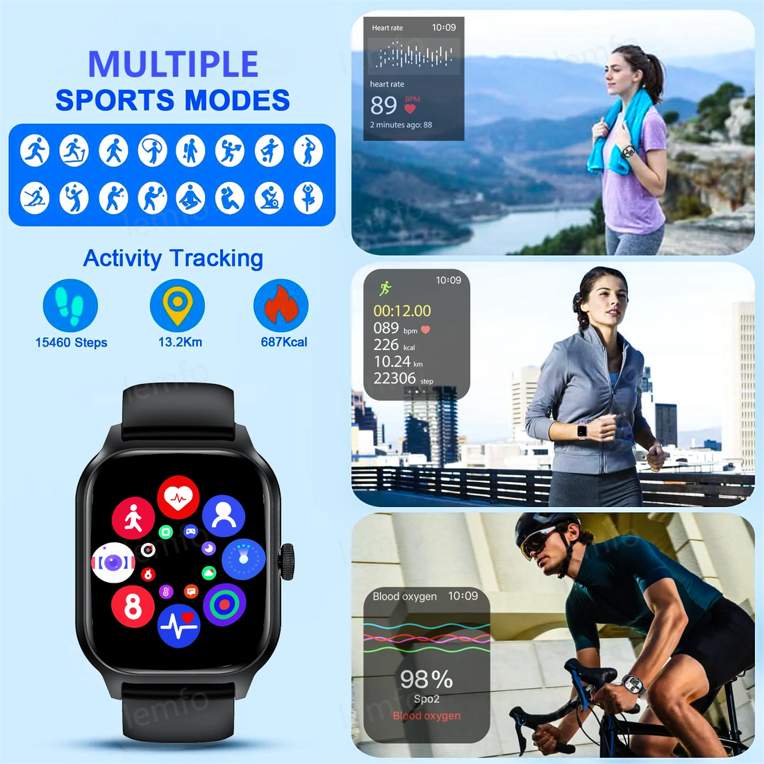 Bluetooth Smartwatch for Men & Women – Fitness Tracker with Call, Music & Alerts