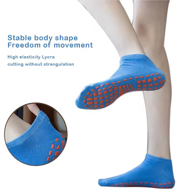 4 Pairs Women’s Cotton Yoga Socks – Non-Slip, Breathable Pilates & Fitness Ankle Socks