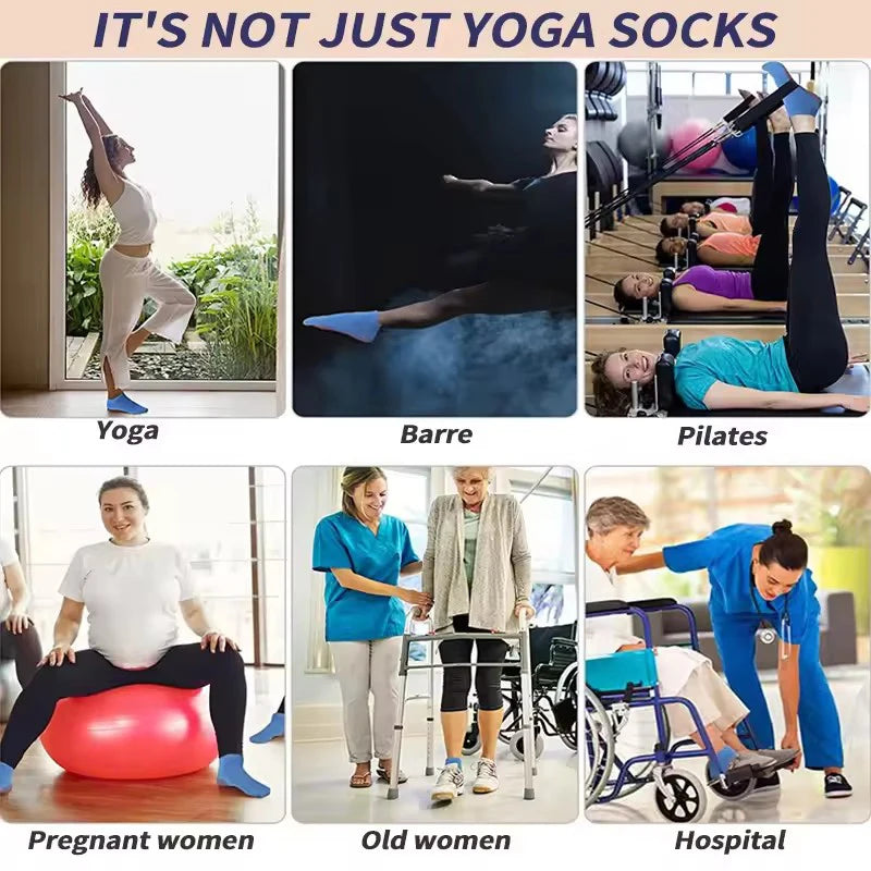 4 Pairs Women’s Cotton Yoga Socks – Non-Slip, Breathable Pilates & Fitness Ankle Socks