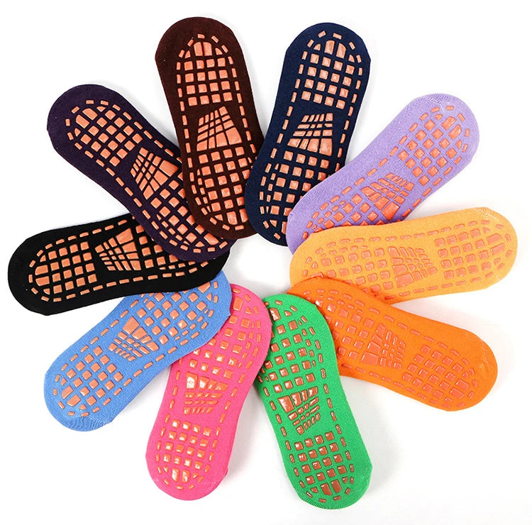 4 Pairs Women’s Cotton Yoga Socks – Non-Slip, Breathable Pilates & Fitness Ankle Socks