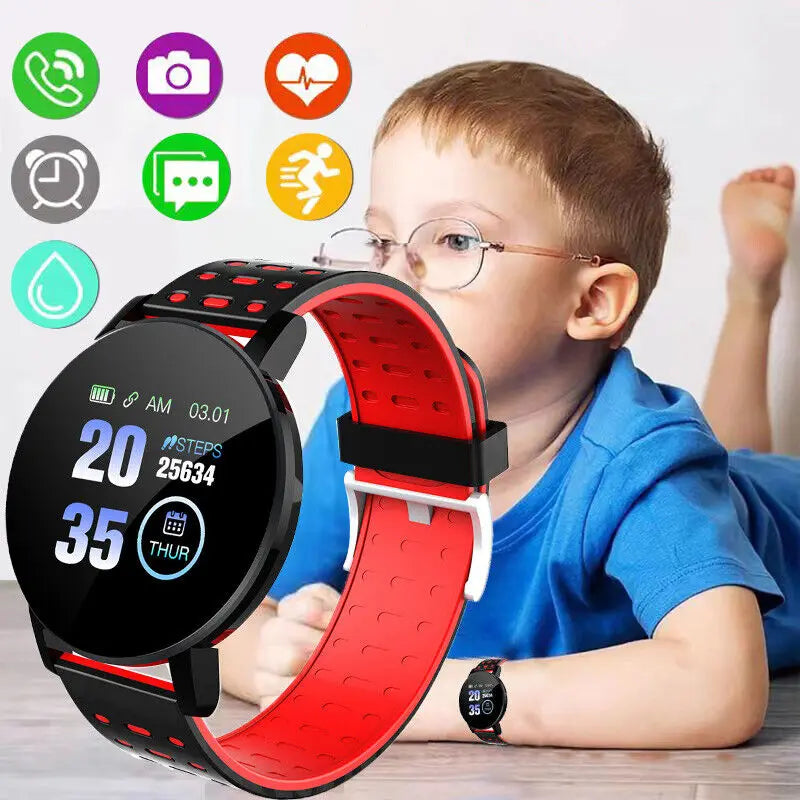 1.44" Kids Smartwatch – Waterproof Fitness Tracker with Heart Rate Monitor